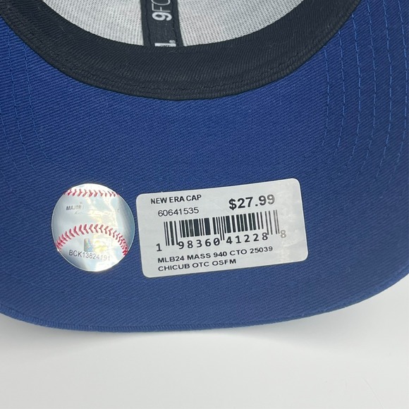 Chicago Cubs New Era 9Forty Baseball Hat Cap Adjustable Snapback Blue MLB - Picture 7 of 14